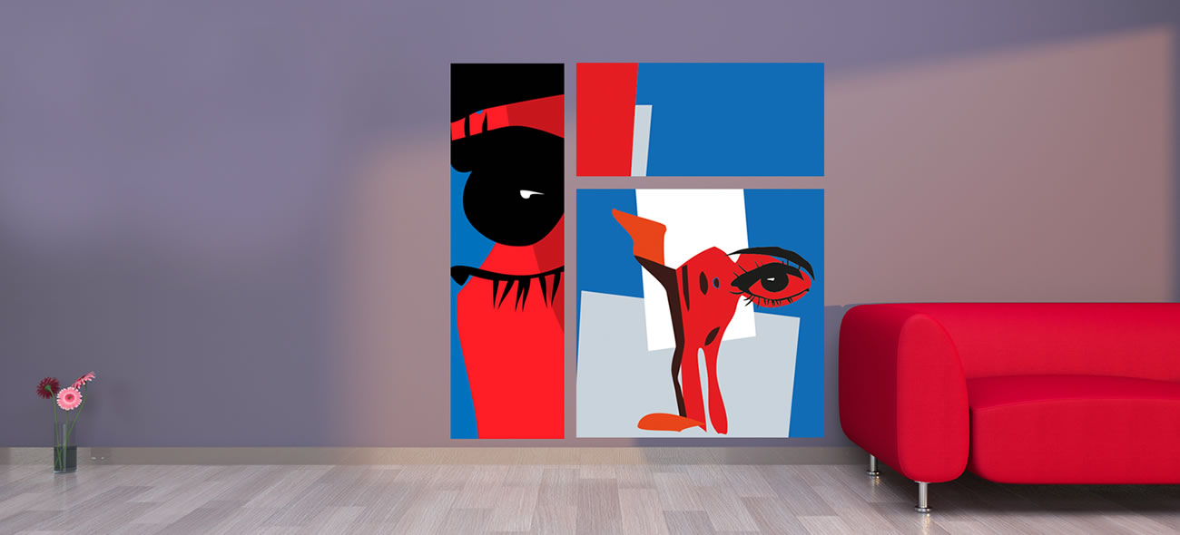 Dit abstracte werk speelt met de kracht van eenvoud en kleur. De minimalistische vormen en het gedurfde kleurgebruik geven het werk een moderne, grafische uitstraling die doet denken aan de essentie van popart en minimal art.