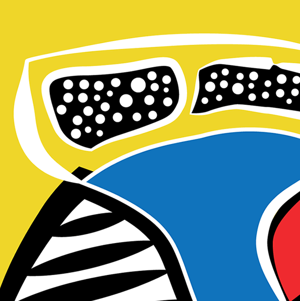 Detail van abstract kunstwerk, genaamd 