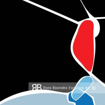 Thumbnail Detail uit modern abstract art concept gebaseerd op het coronavirus, opvallende kleuren en krachtige compositie, uniek voor eigentijdse interieurs.