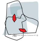 Geabstraheerd gezicht met twee rode monden op diamantglas: een modern, minimalistisch kunstwerk waarbij krachtige lijnen en levendige accenten elke ruimte karakter geven. Ideaal voor liefhebbers van uitgesproken, eigentijdse kunst aan de muur.