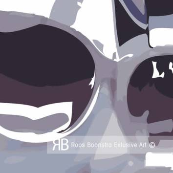 Thumbnail Detail van een schilderij op plexiglas van tweelingzusjes. Zusjes schilderij.