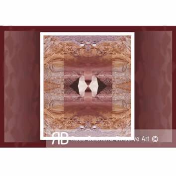 Thumbnail Fineart schilderij met abstract rood landschap, symmetrische compositie en krachtige aardetinten, moderne kunst.