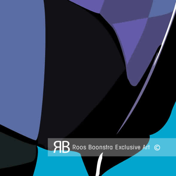 Expressief detail uit avant-gardistisch tulpenkunstwerk, dynamische kleuren en gestileerde vormen 