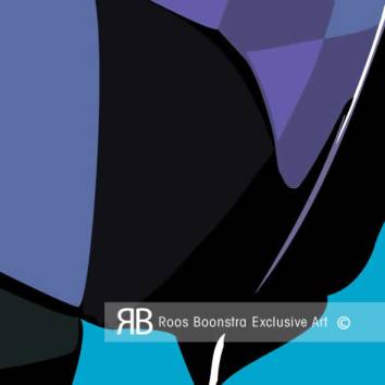 Thumbnail Expressief detail uit avant-gardistisch tulpenkunstwerk, dynamische kleuren en gestileerde vormen 