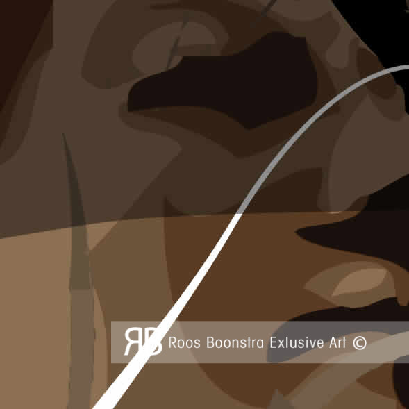 Abstract fine-art schilderij van kerkelijke bogen en architectuur, warme aardetinten en grafische lijnen