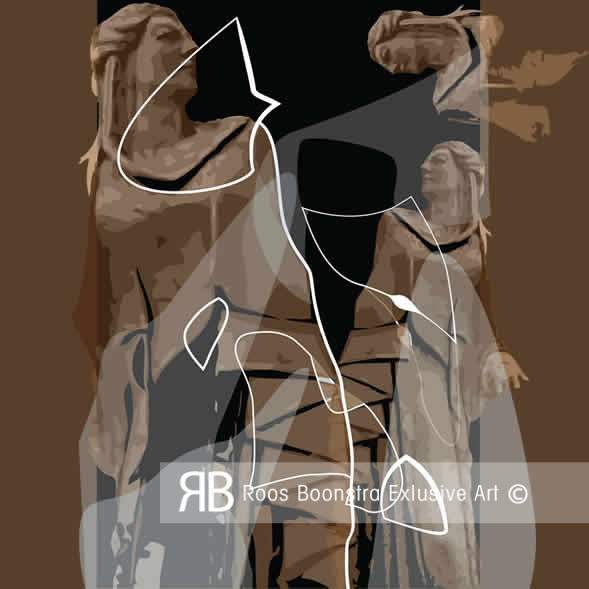 Schilderij met oude Madonna beelden in deze moderne tijd