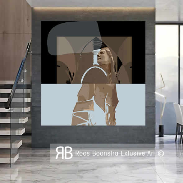 Eigentijdse fine-art schilderij met klassieke vormen en geometrische lijnen, Sagres als inspiratiebron  