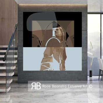 Thumbnail Eigentijdse fine-art schilderij met klassieke vormen en geometrische lijnen, Sagres als inspiratiebron  