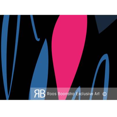 Thumbnail Kleurrijke abstractie van wilde bloemen met organische vormen en moderne expressie, fineart schilderij 