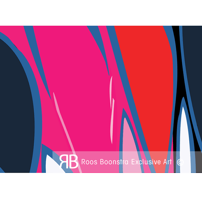 Moderne kunst van wilde bloemen, dynamische lijnen en briljante kleuren, schilderij voor kunstliefhebbers 