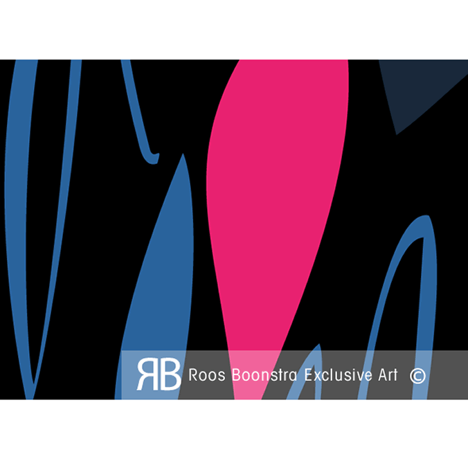 Kleurrijke abstractie van wilde bloemen met organische vormen en moderne expressie, fineart schilderij 