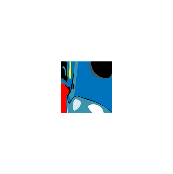 Paneel uit de categorie abstract in rood, blauw, zwart en geel als opvallende plexiglas wanddecoratie in eigentijdse ruimte.