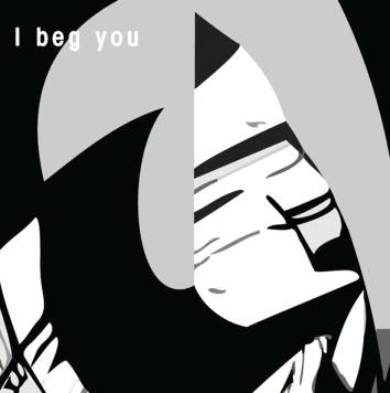 Minimalistisch tweeluik in grijstinten met gestileerd gezicht en krachtige emotionele uitstraling, deels verborgen in schaduw.